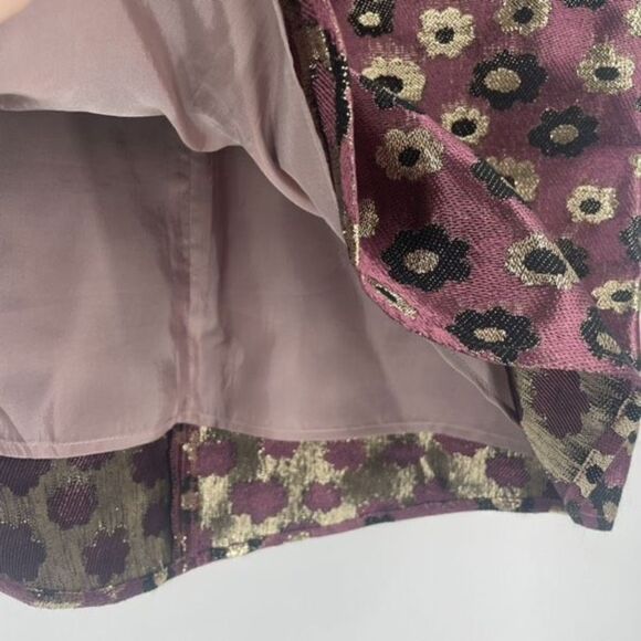 J. Crew Women's Floral Brocade Sleeveless Blouse Pink Green Size 00 Peter Pan - Picture 6 of 9